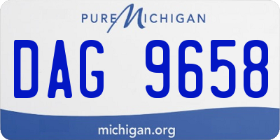 MI license plate DAG9658