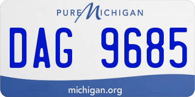 MI license plate DAG9685