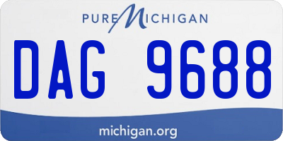 MI license plate DAG9688