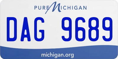 MI license plate DAG9689