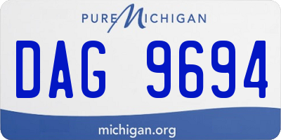 MI license plate DAG9694
