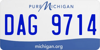 MI license plate DAG9714