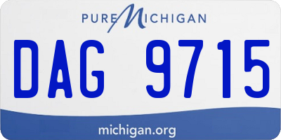 MI license plate DAG9715