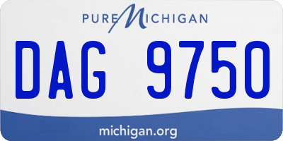 MI license plate DAG9750