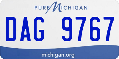 MI license plate DAG9767