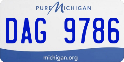 MI license plate DAG9786