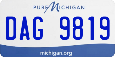 MI license plate DAG9819