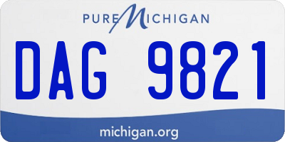 MI license plate DAG9821