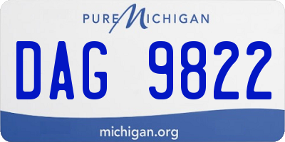 MI license plate DAG9822