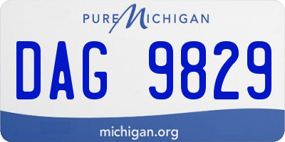 MI license plate DAG9829
