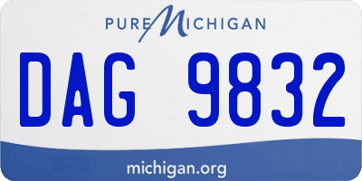 MI license plate DAG9832
