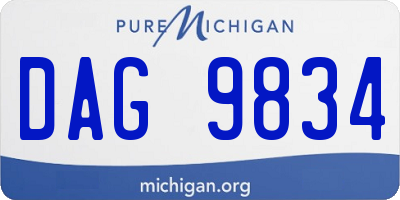 MI license plate DAG9834