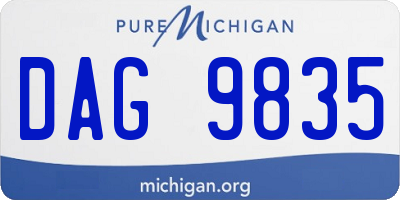 MI license plate DAG9835