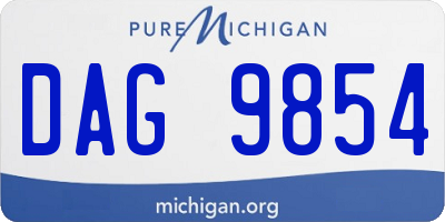 MI license plate DAG9854