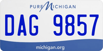 MI license plate DAG9857