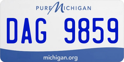 MI license plate DAG9859