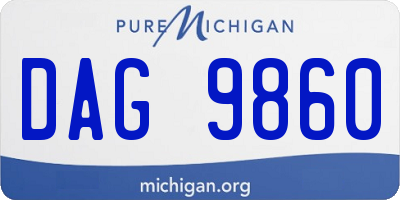 MI license plate DAG9860