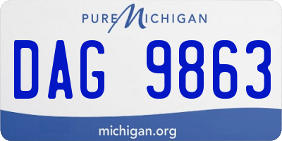 MI license plate DAG9863