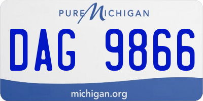MI license plate DAG9866