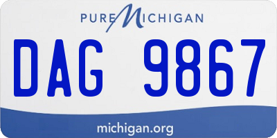 MI license plate DAG9867