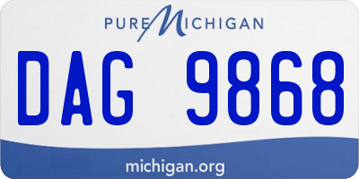 MI license plate DAG9868