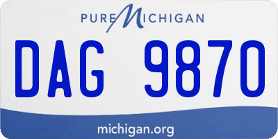 MI license plate DAG9870
