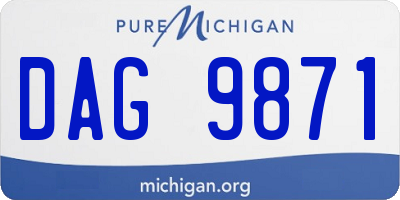 MI license plate DAG9871