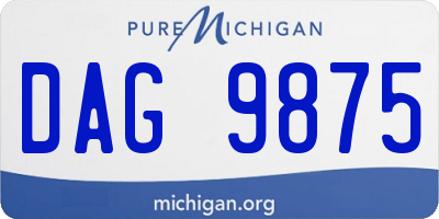 MI license plate DAG9875