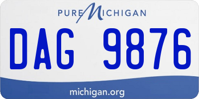 MI license plate DAG9876