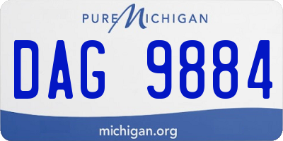 MI license plate DAG9884