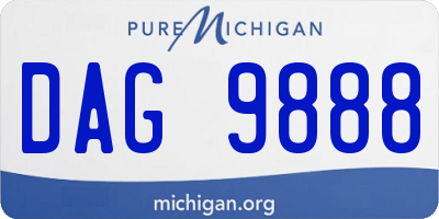 MI license plate DAG9888