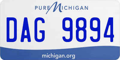 MI license plate DAG9894