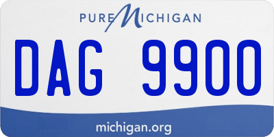 MI license plate DAG9900
