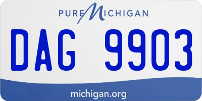 MI license plate DAG9903