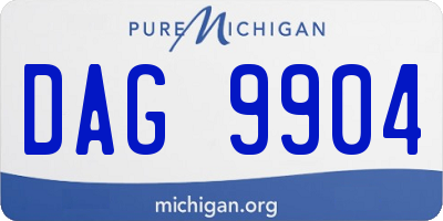 MI license plate DAG9904