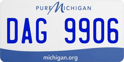 MI license plate DAG9906