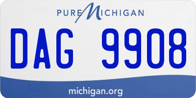 MI license plate DAG9908