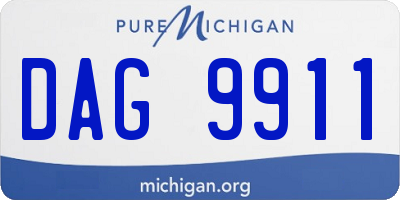 MI license plate DAG9911