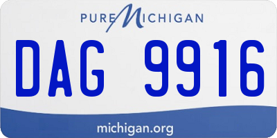 MI license plate DAG9916