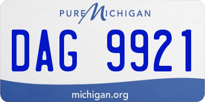 MI license plate DAG9921