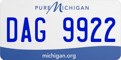 MI license plate DAG9922