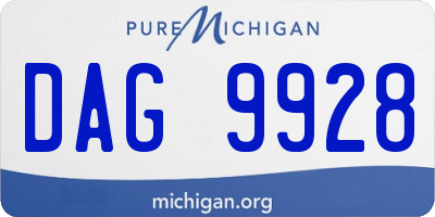 MI license plate DAG9928