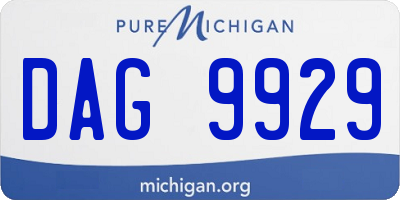 MI license plate DAG9929