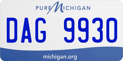 MI license plate DAG9930