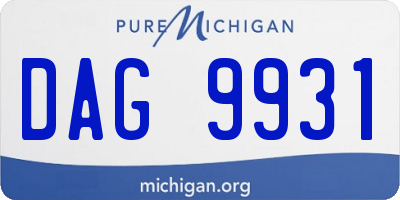 MI license plate DAG9931