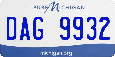 MI license plate DAG9932