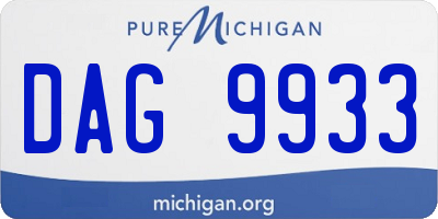 MI license plate DAG9933