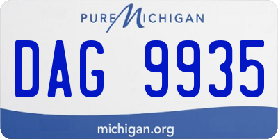 MI license plate DAG9935