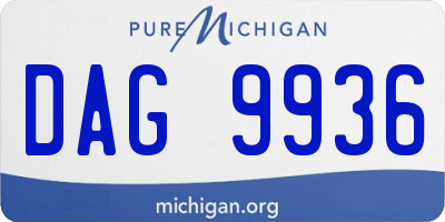 MI license plate DAG9936