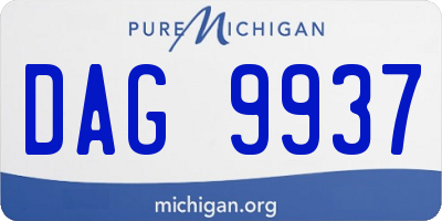MI license plate DAG9937